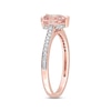 Thumbnail Image 1 of Morganite & Diamond Engagement Ring 1/8 ct tw Pear & Round-cut 10K Rose Gold