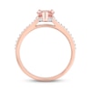 Thumbnail Image 2 of Morganite & Diamond Engagement Ring 1/8 ct tw Pear & Round-cut 10K Rose Gold