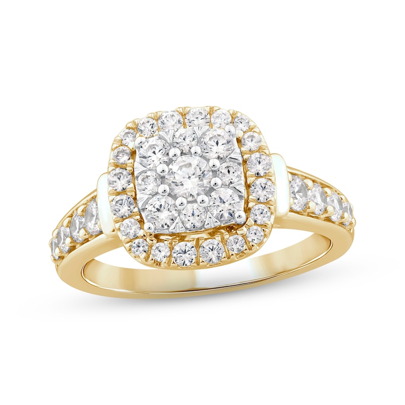 Main Image 1 of Now + Forever Multi-Diamond Center Engagement Ring 1 ct tw Round-cut 14K Yellow Gold