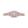 Thumbnail Image 2 of Adrianna Papell Diamond Engagement Ring 1/3 ct tw Princess, Baguette & Round-cut 14K Rose Gold