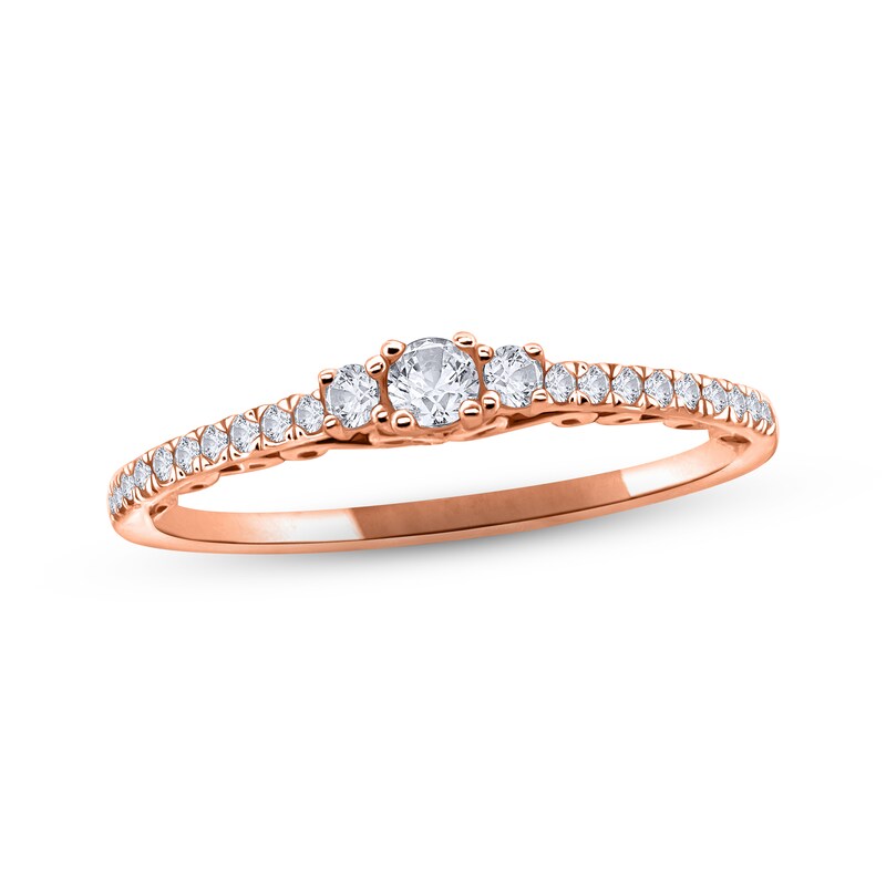 Adrianna Papell Diamond Engagement Ring 1/4 ct tw Round-cut 14K Rose Gold