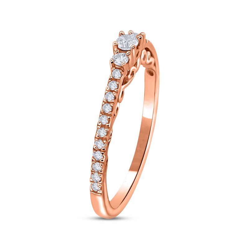 Adrianna Papell Diamond Engagement Ring 1/4 ct tw Round-cut 14K Rose Gold