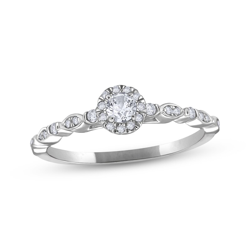 Adrianna Papell Diamond Engagement Ring 1/5 ct tw Round-cut 14K White Gold