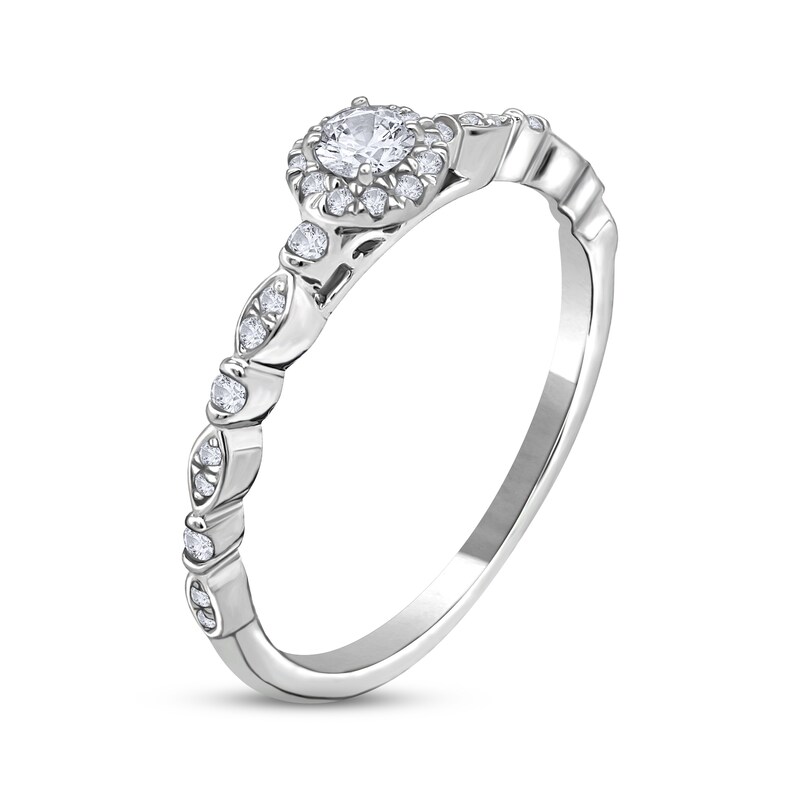 Adrianna Papell Diamond Engagement Ring 1/5 ct tw Round-cut 14K White Gold