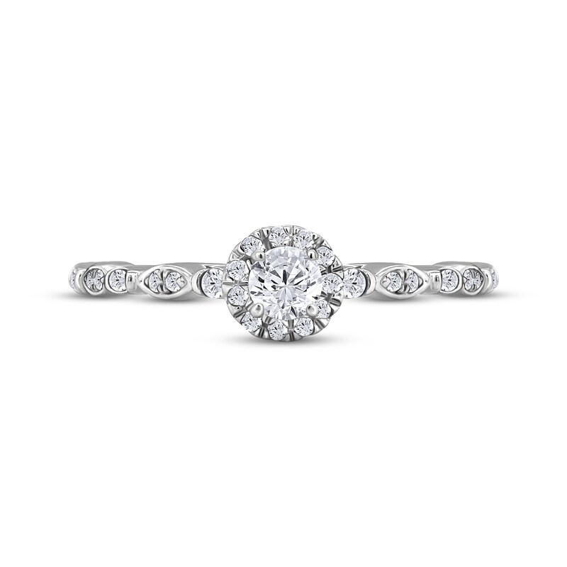 Adrianna Papell Diamond Engagement Ring 1/5 ct tw Round-cut 14K White Gold