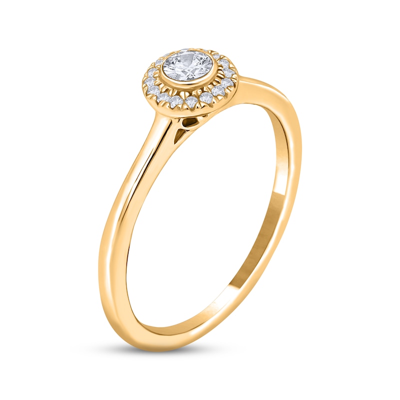 Adrianna Papell Diamond Bezel Engagement Ring 1/6 ct tw Round-cut 14K Yellow Gold