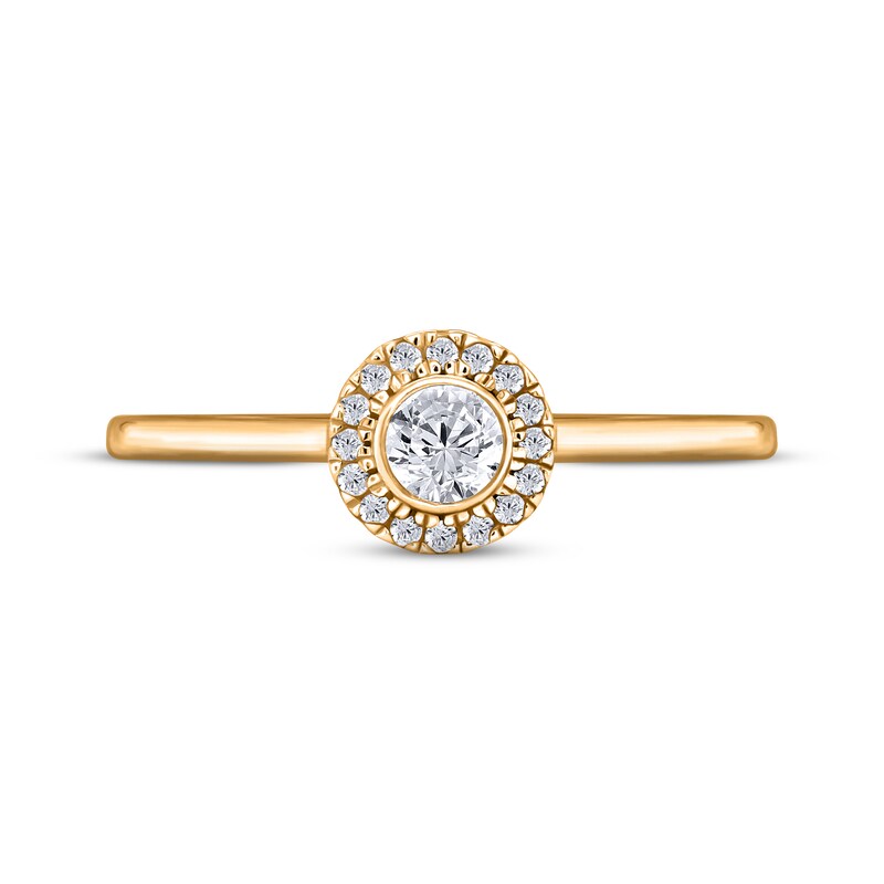 Adrianna Papell Diamond Bezel Engagement Ring 1/6 ct tw Round-cut 14K Yellow Gold