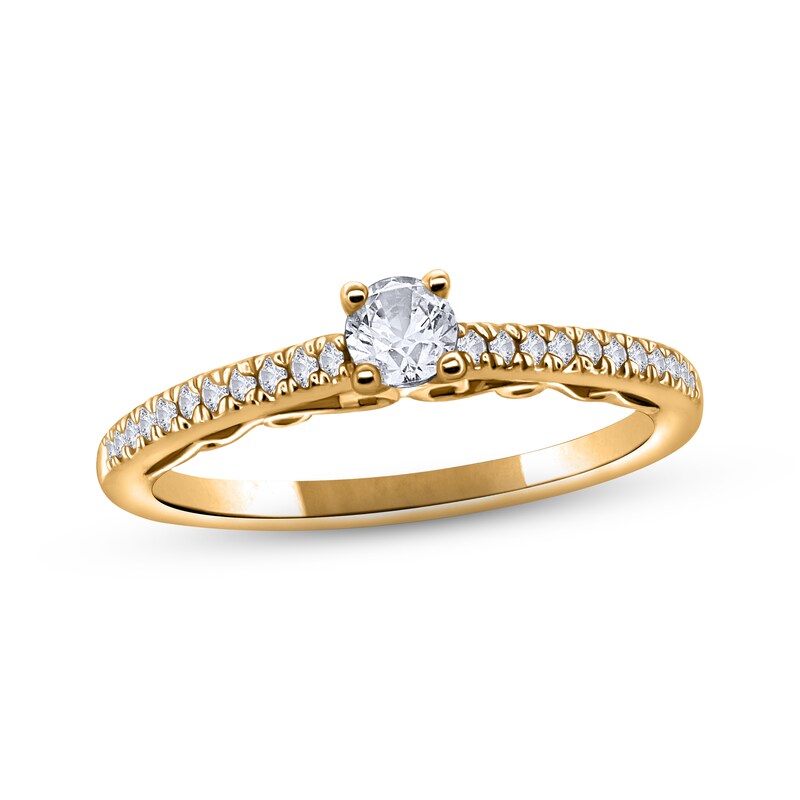 Adrianna Papell Diamond Engagement Ring 1/4 ct tw Round-cut 14K Yellow Gold