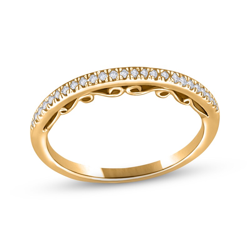 Adrianna Papell Diamond Wedding Band 1/10 ct tw Round-cut 14K Yellow Gold