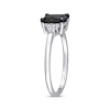 Thumbnail Image 1 of Black & White Diamond Engagement Ring 1-1/2 ct tw Princess & Round-cut 14K White Gold