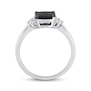 Thumbnail Image 2 of Black & White Diamond Engagement Ring 1-1/2 ct tw Princess & Round-cut 14K White Gold