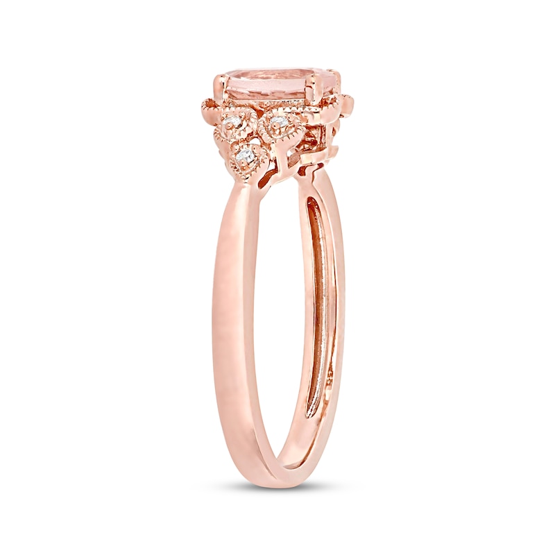 Morganite & Diamond Engagement Ring 10K Rose Gold