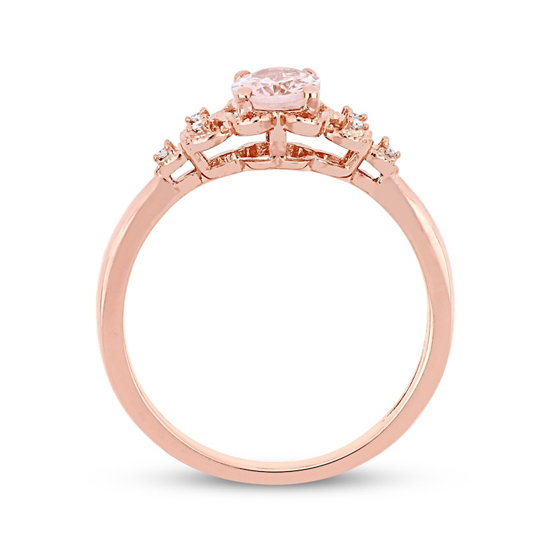 Morganite & Diamond Engagement Ring 10K Rose Gold