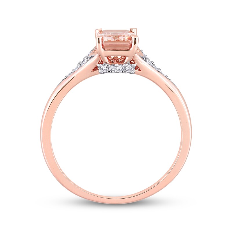 Morganite & Diamond Engagement Ring 1/10 ct tw Round-cut 10K Rose Gold