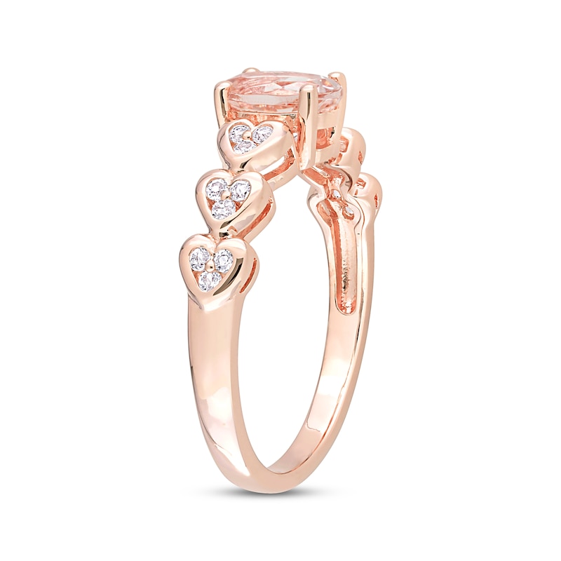 Main Image 2 of Now + Forever Morganite & Diamond Heart Engagement Ring 10K Rose Gold