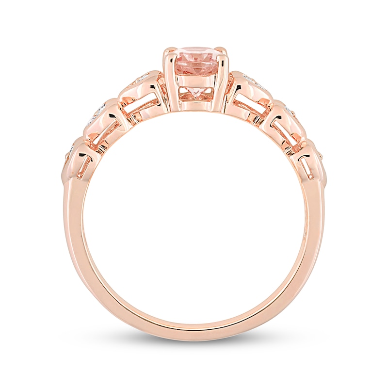 Main Image 3 of Now + Forever Morganite & Diamond Heart Engagement Ring 10K Rose Gold
