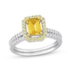 Thumbnail Image 0 of Citrine & Diamond Bridal Set 1/4 ct tw Round-cut 14K White Gold