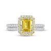 Thumbnail Image 2 of Citrine & Diamond Bridal Set 1/4 ct tw Round-cut 14K White Gold