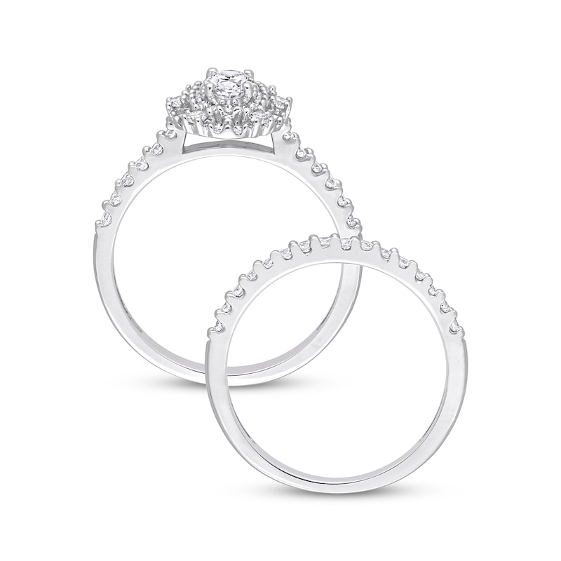 Diamond Bridal Set 7/8 ct tw Oval & Round-cut 14K White Gold