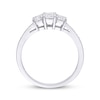 Thumbnail Image 2 of Diamond Three-Stone Engagement Ring 7/8 ct tw Emerald & Round-cut 14K White Gold