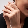 Thumbnail Image 3 of Diamond Three-Stone Engagement Ring 7/8 ct tw Emerald & Round-cut 14K White Gold