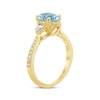 Thumbnail Image 1 of Aquamarine & Diamond Oval Engagement Ring 1/3 ct tw Round-cut 14K Yellow Gold