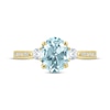 Thumbnail Image 2 of Aquamarine & Diamond Oval Engagement Ring 1/3 ct tw Round-cut 14K Yellow Gold