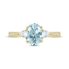 Thumbnail Image 3 of Now + Forever Aquamarine & Diamond Oval Engagement Ring 1/3 ct tw Round-cut 14K Yellow Gold