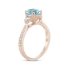 Thumbnail Image 1 of Aquamarine & Diamond Oval Engagement Ring 1/3 ct tw Round-cut 14K Rose Gold