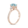 Thumbnail Image 2 of Now + Forever Aquamarine & Diamond Oval Engagement Ring 1/3 ct tw Round-cut 14K Rose Gold