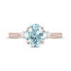 Thumbnail Image 2 of Aquamarine & Diamond Oval Engagement Ring 1/3 ct tw Round-cut 14K Rose Gold