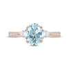 Thumbnail Image 3 of Now + Forever Aquamarine & Diamond Oval Engagement Ring 1/3 ct tw Round-cut 14K Rose Gold