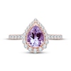 Thumbnail Image 3 of Now + Forever Amethyst & Diamond Engagement Ring 1/2 ct tw Pear & Round-cut 10K Rose Gold