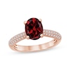 Thumbnail Image 1 of Now + Forever Garnet & Diamond Engagement Ring 1/5 ct tw Oval & Round-cut 10K Rose Gold