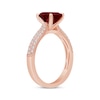 Thumbnail Image 2 of Now + Forever Garnet & Diamond Engagement Ring 1/5 ct tw Oval & Round-cut 10K Rose Gold
