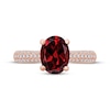 Thumbnail Image 2 of Garnet & Diamond Engagement Ring 1/5 ct tw Oval & Round-cut 10K Rose Gold