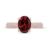 Thumbnail Image 3 of Now + Forever Garnet & Diamond Engagement Ring 1/5 ct tw Oval & Round-cut 10K Rose Gold