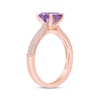 Thumbnail Image 2 of Now + Forever Amethyst & Diamond Engagement Ring 1/5 ct tw Oval & Round-cut 10K Rose Gold