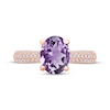 Thumbnail Image 3 of Now + Forever Amethyst & Diamond Engagement Ring 1/5 ct tw Oval & Round-cut 10K Rose Gold