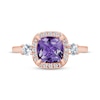 Thumbnail Image 3 of Now + Forever Amethyst & Diamond Engagement Ring 3/8 ct tw Cushion & Round-cut 10K Rose Gold