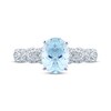 Thumbnail Image 3 of Now + Forever Aquamarine & Diamond Engagement Ring 1/4 ct tw Oval & Round-cut 10K White Gold