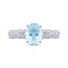 Thumbnail Image 2 of Aquamarine & Diamond Engagement Ring 1/4 ct tw Oval & Round-cut 10K White Gold