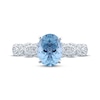 Thumbnail Image 4 of Now + Forever Aquamarine & Diamond Engagement Ring 1/4 ct tw Oval & Round-cut 10K White Gold