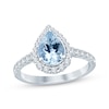 Thumbnail Image 1 of Now + Forever Aquamarine & Diamond Engagement Ring 1/2 ct tw Pear & Round-cut 10K White Gold