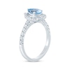 Thumbnail Image 1 of Aquamarine & Diamond Engagement Ring 1/2 ct tw Pear & Round-cut 10K White Gold