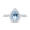 Thumbnail Image 2 of Aquamarine & Diamond Engagement Ring 1/2 ct tw Pear & Round-cut 10K White Gold
