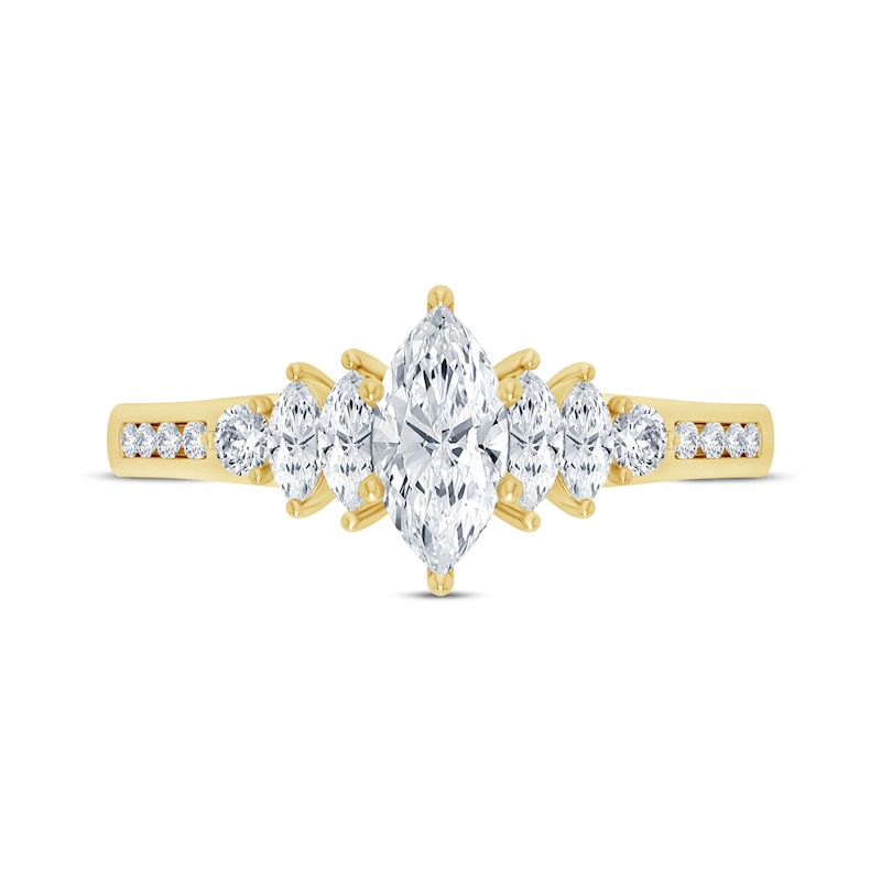 Main Image 3 of Now + Forever Diamond Engagement Ring 7/8 ct tw Marquise & Round-cut 14K Yellow Gold