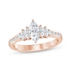 Thumbnail Image 0 of Diamond Engagement Ring 7/8 ct tw Marquise & Round-cut 14K Rose Gold