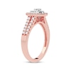 Thumbnail Image 1 of Multi-Diamond Center Pear Engagement Ring 1/3 ct tw Round-cut 10K Rose Gold