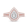 Thumbnail Image 2 of Multi-Diamond Center Pear Engagement Ring 1/3 ct tw Round-cut 10K Rose Gold